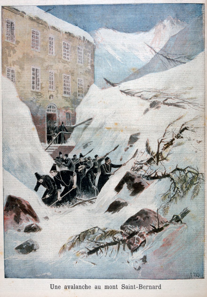 スイス、モンサンベルナールの雪崩、1897年 作： アンリマイヤー