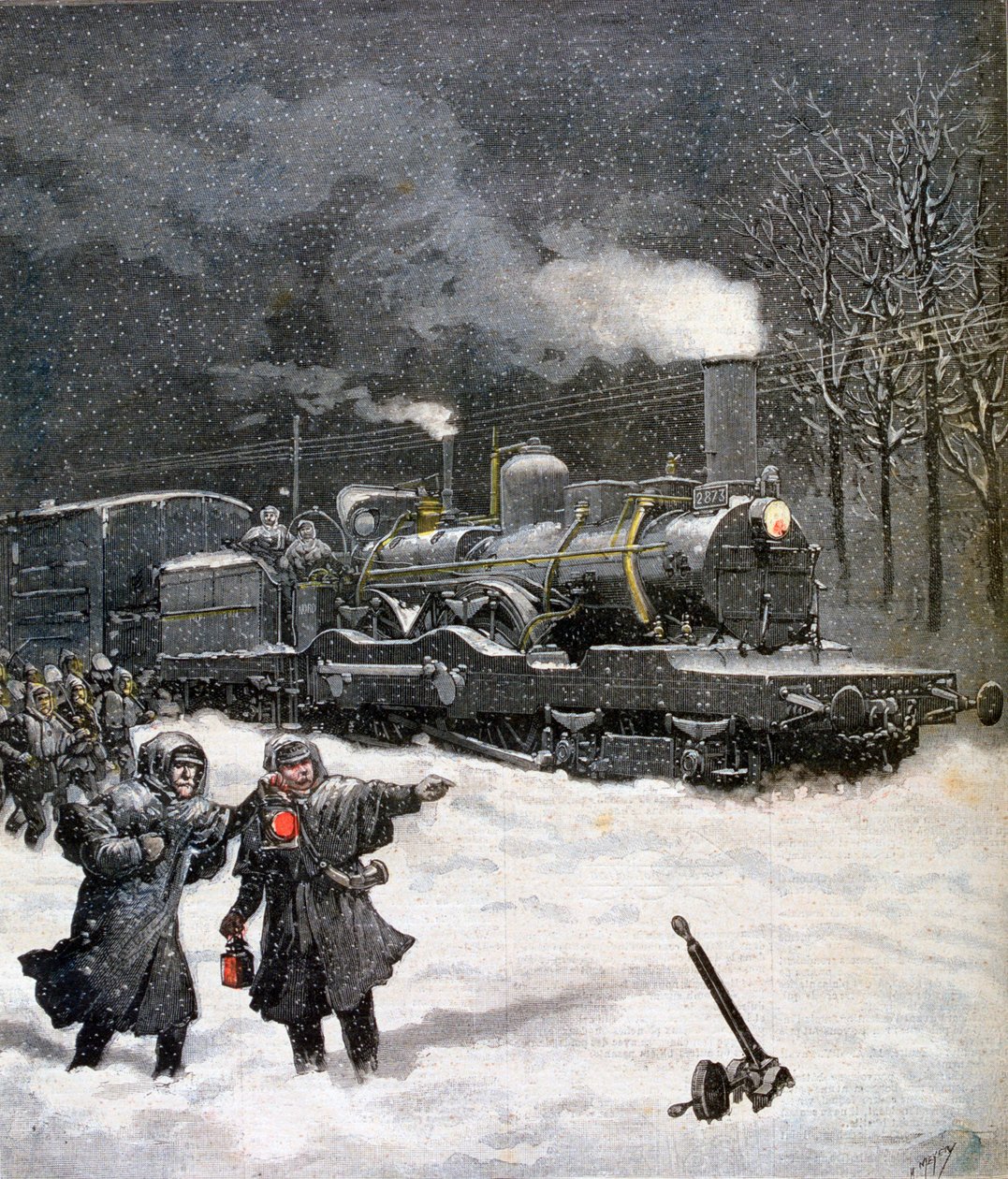 1892年フランス、雪で列車が遮断された 作： アンリマイヤー