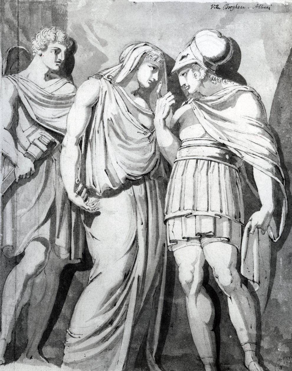 Zethos、Antiope and Amphion、1770（ペン、インク、紙の上で洗う） 作： ヨハン・ハインリヒ・フスリ