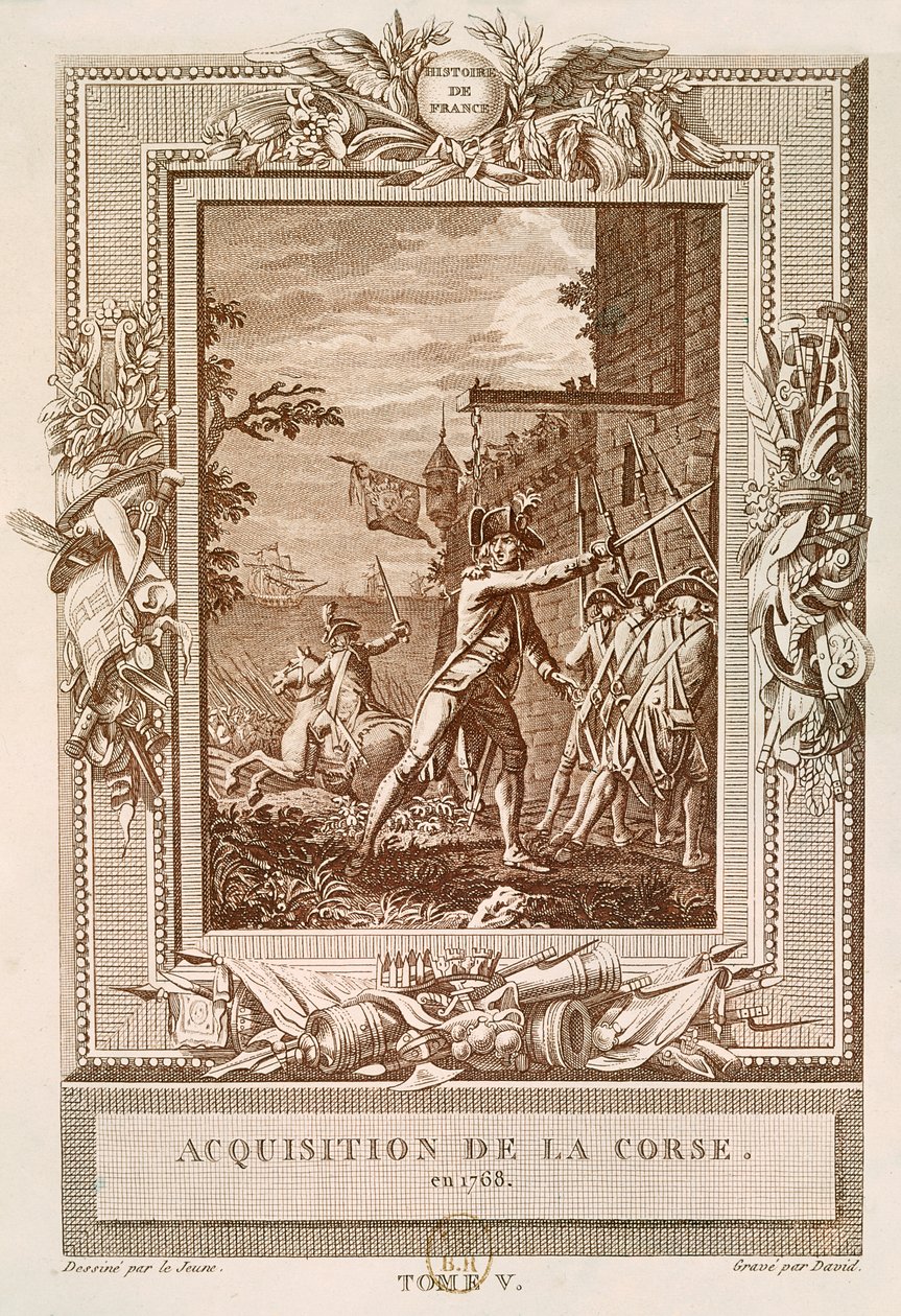 デイヴィッドによって刻まれた1768年のコルシカ島の買収 作： ヘンリー・ル・ジュヌ