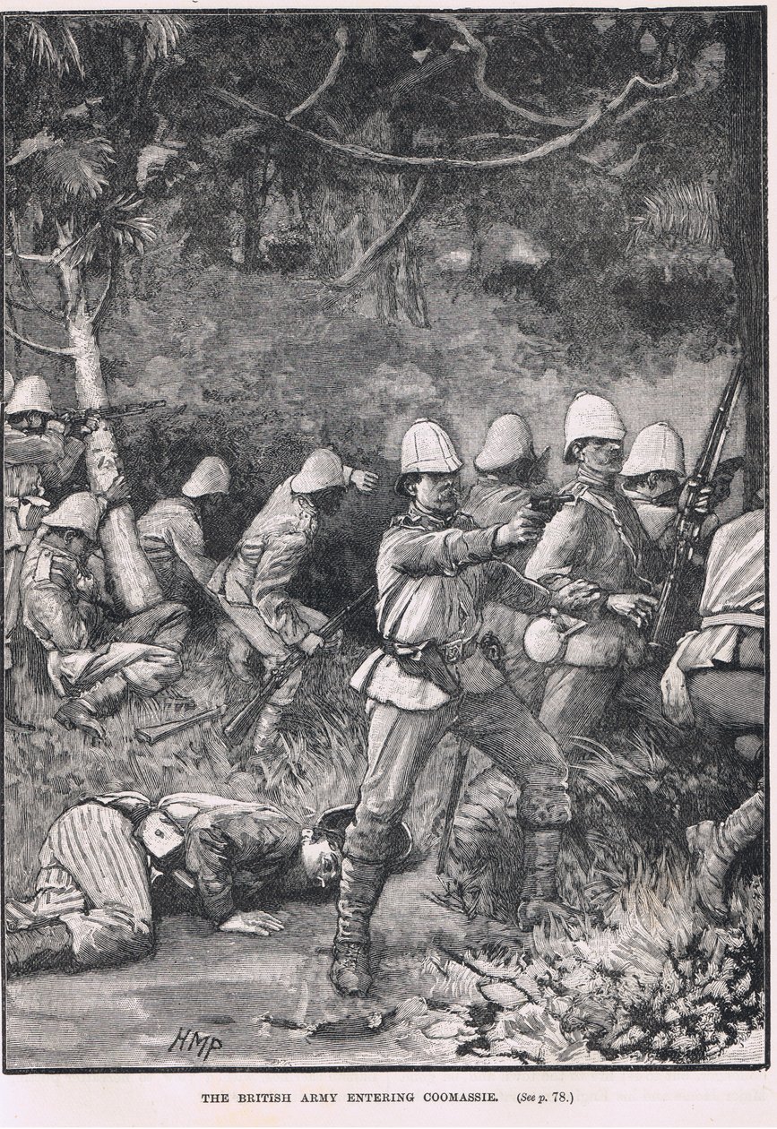 コマッシーに入ったイギリス軍、カッセルの「イギリスのイラスト入りの歴史」のイラスト、1910年頃 作： ヘンリー・マリオット・パジェット