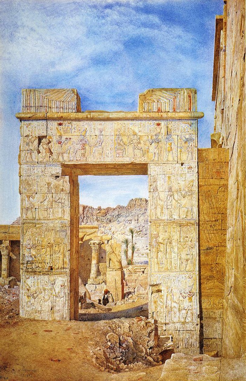 フィラデルフスの門、フィラエ、エジプト、1890 作： ヘンリー・ロデリック・ニューマン