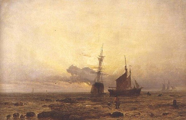 海岸線、夕方 作： ヘンリー・ドーソン