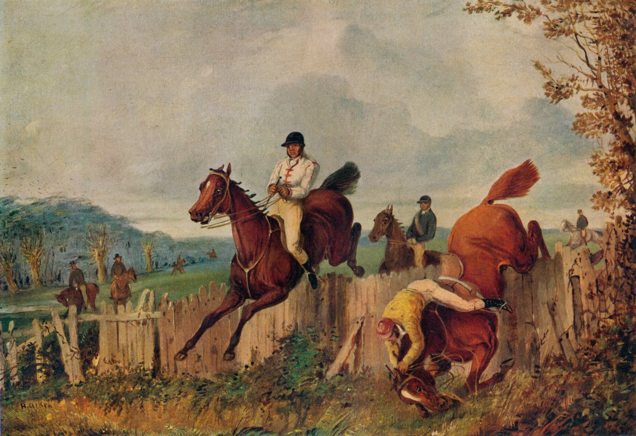 Steeplechasing、、c1805-1851、1924 作： ヘンリー・トーマス・アルケン