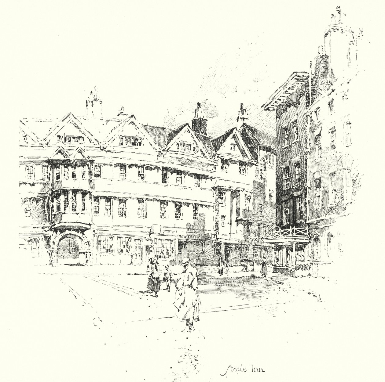 Staple Inn, London (litho) 作： ハーバート（後）レイルトン