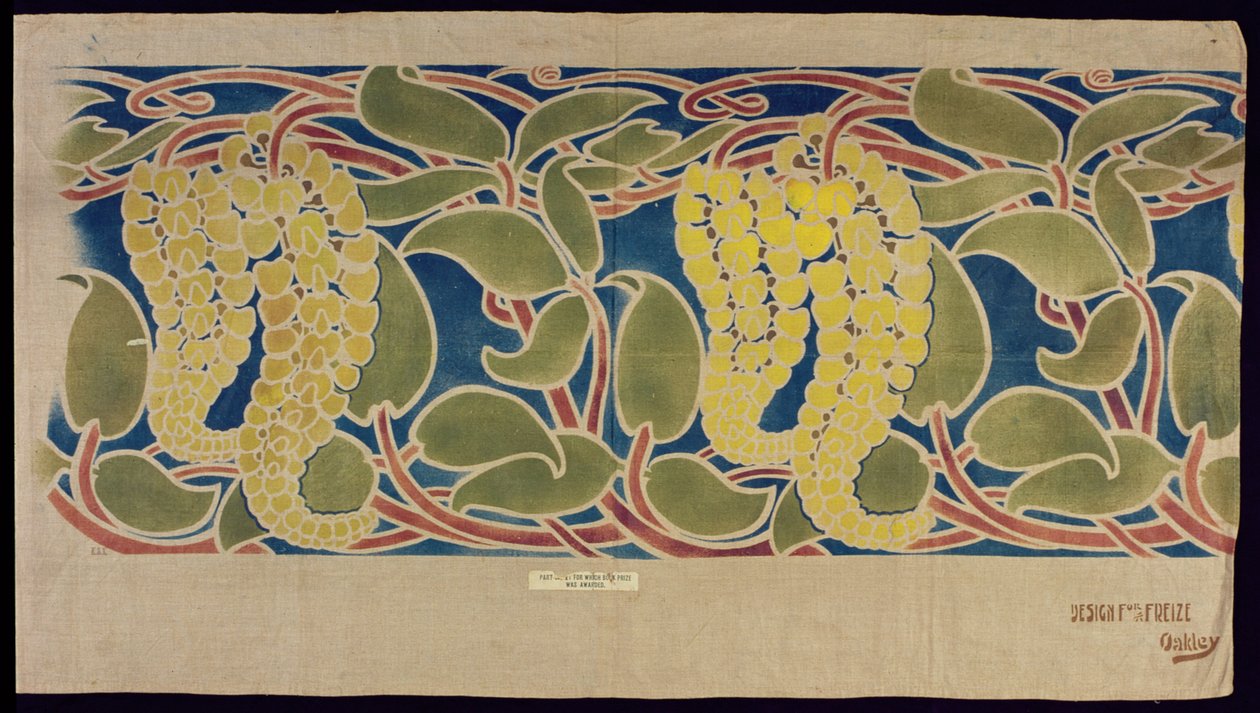 ステンシルテキスタイルサンプル、c.1896 作： ハーバート・C・オークリー