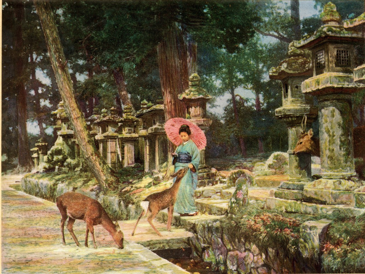 奈良、旧日本心、1910年。 作： ハーバート・ポンティング