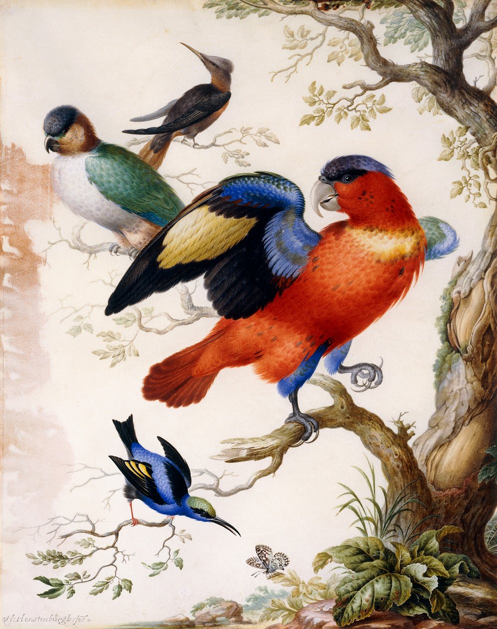 森の中の4羽の鳥、 作： ハーマン・ヘンステンブルク