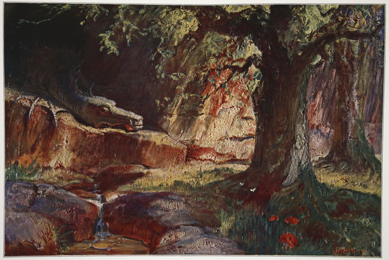 洞窟の中のファフナー、1906 作： ハーマン・ヘンドリッヒ