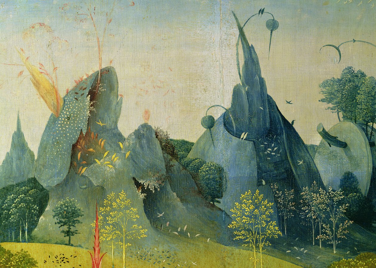 ガーデンオブエデン、The Garden of Earthly Delights、c.1500の右パネルの詳細（37912および146963を参照） 作： ヒエロニムス・ボッシュ
