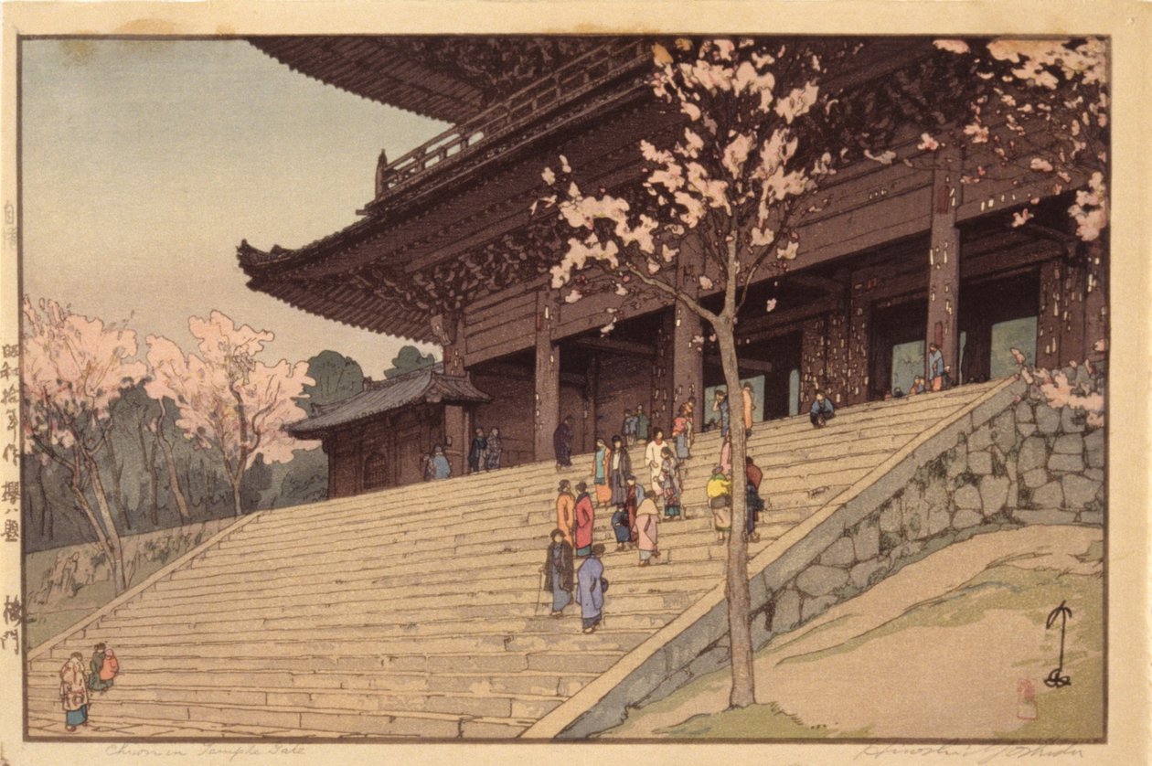 知恩院門（錦絵） 作： 吉田博