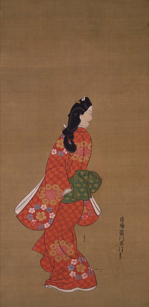 振り返る美しさ 作： 菱川師宣