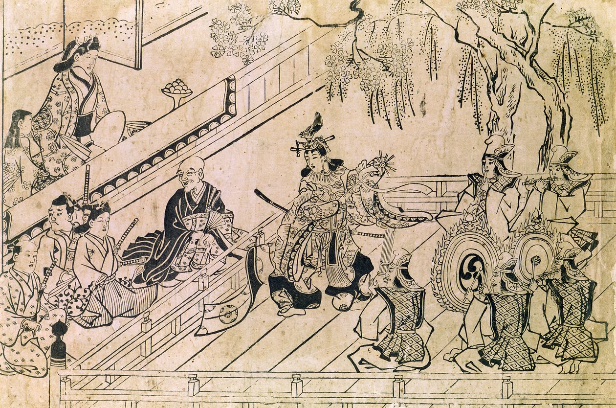 聖なる踊りの場面（版画） 作： 菱川師宣