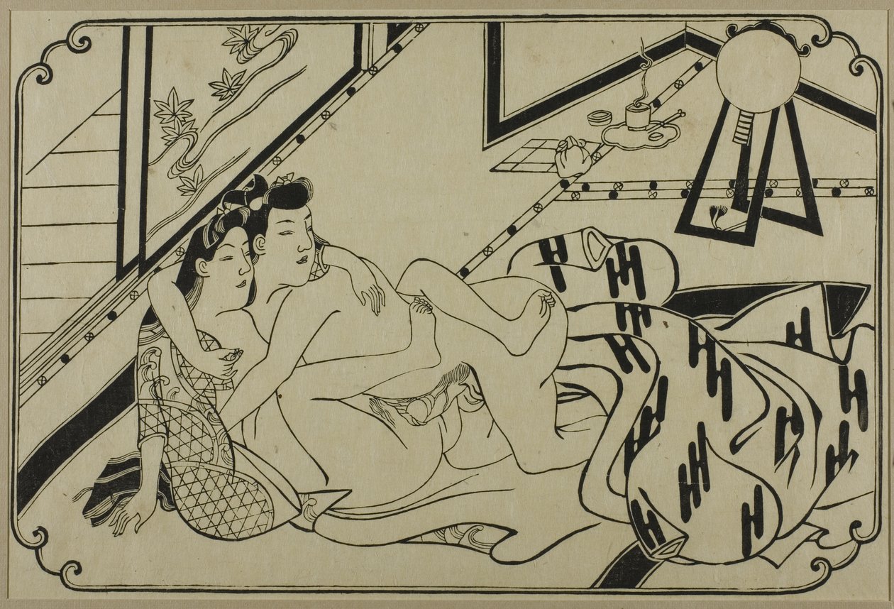 春画アルバムの一枚 作： 菱川師宣