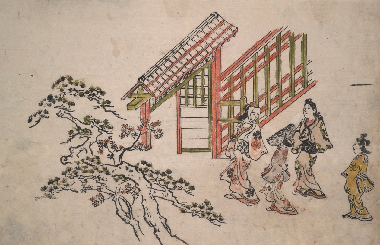 新吉原門付近 作： 菱川師宣