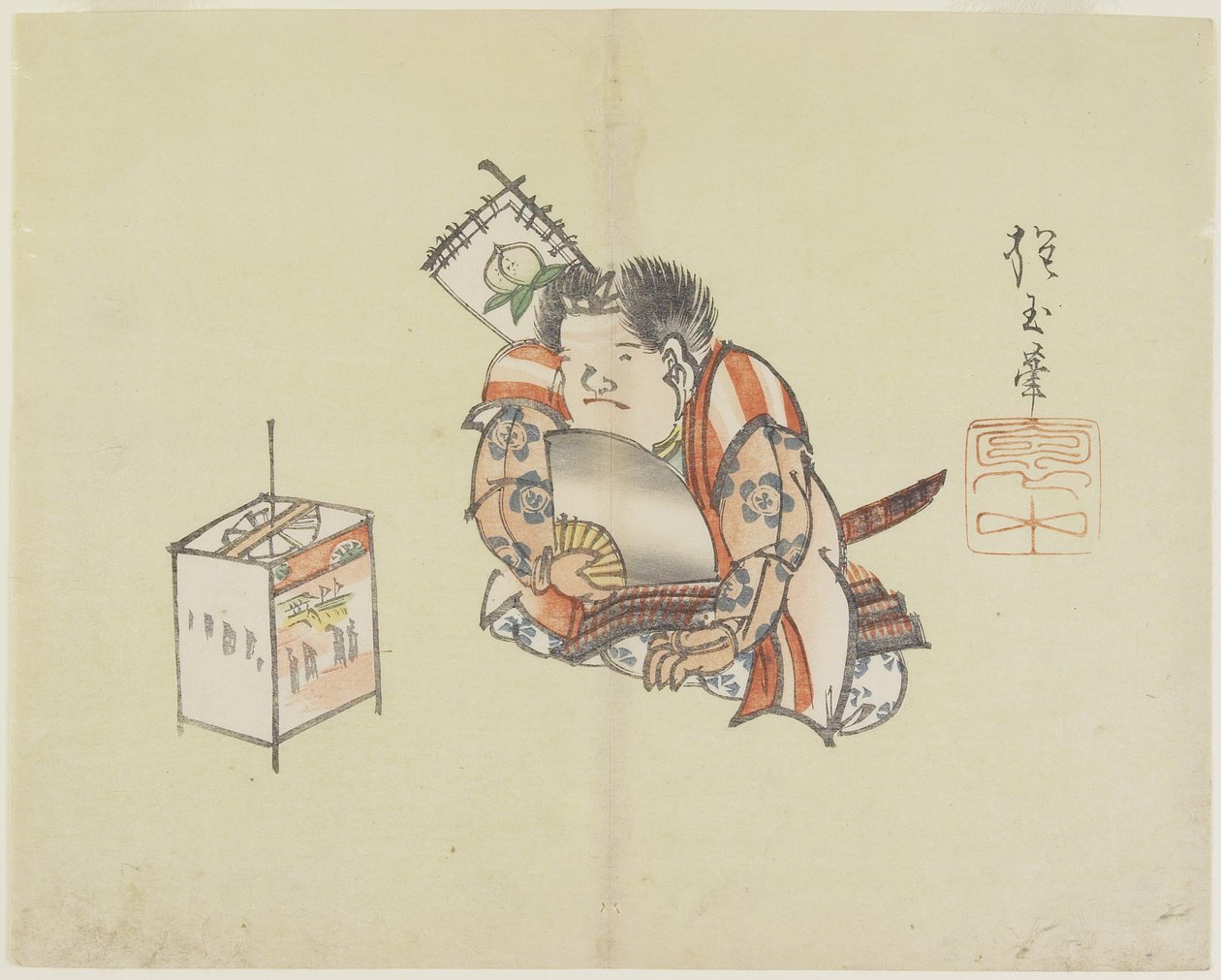 （桃太郎_扇風機使用）c。 1830 作： 奉行