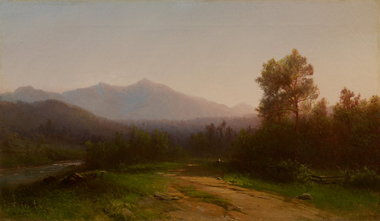 ハドソン川の風景、c.1860-5 作： ホーマードッジマーティン