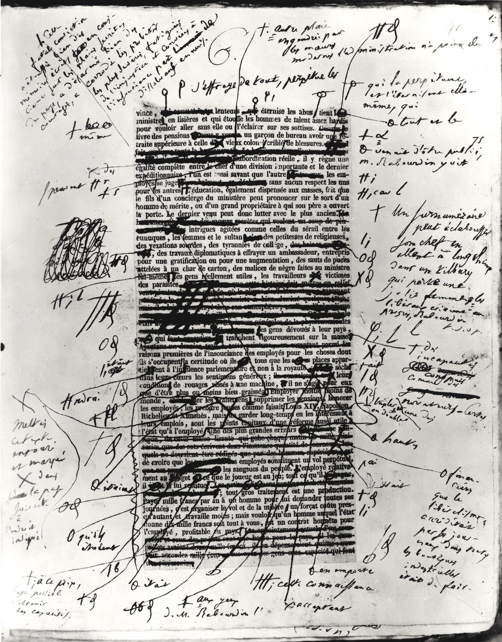 手書きの修正を加えたバルザックの作品の1ページ 作： オノレ・ド・バルザック