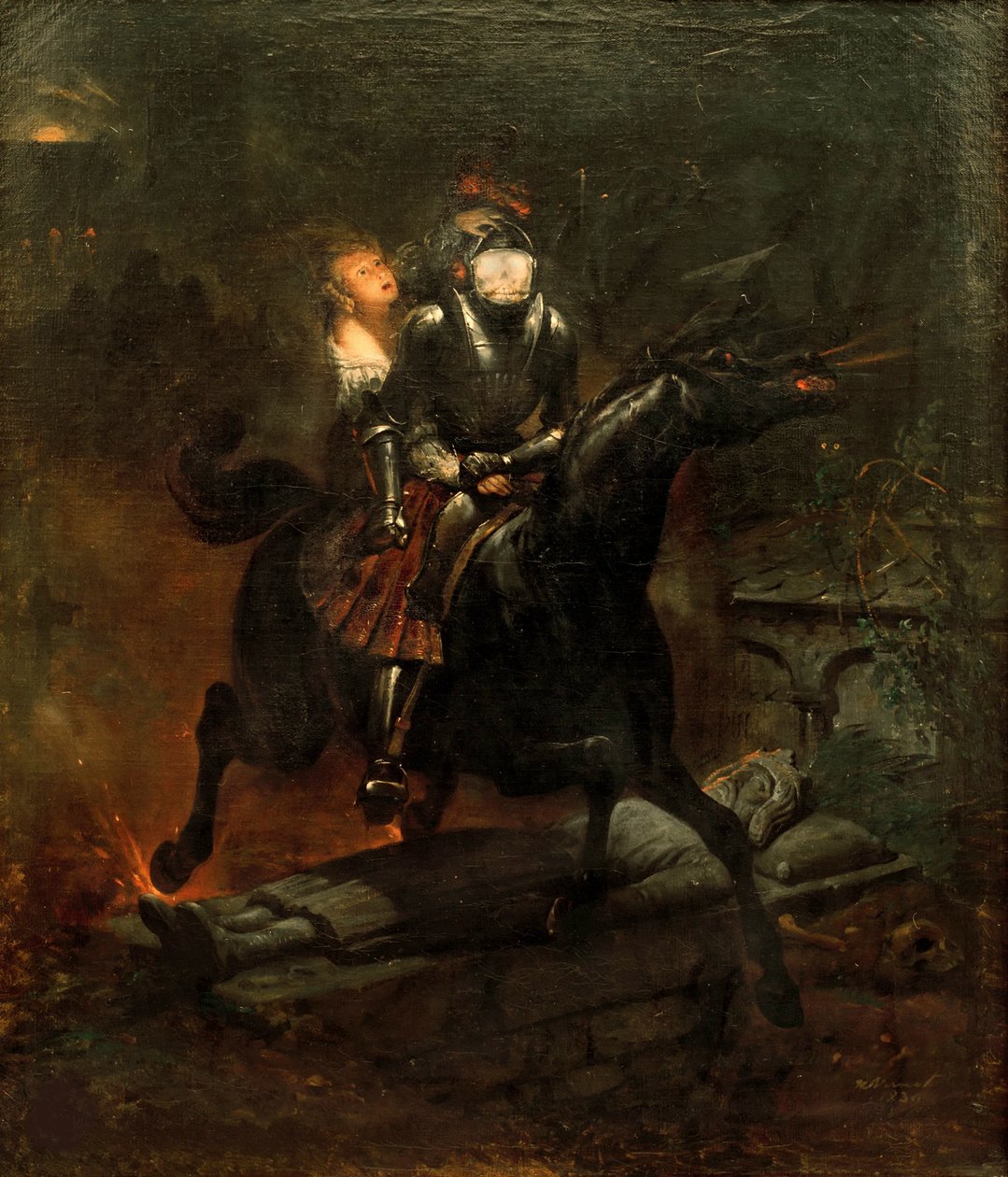 レノーラのバラード、1839年。 作： エミール・ジャン・オレス・ヴェルネ