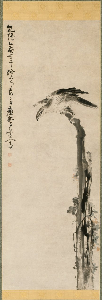木の幹のワシ 作： 黄神