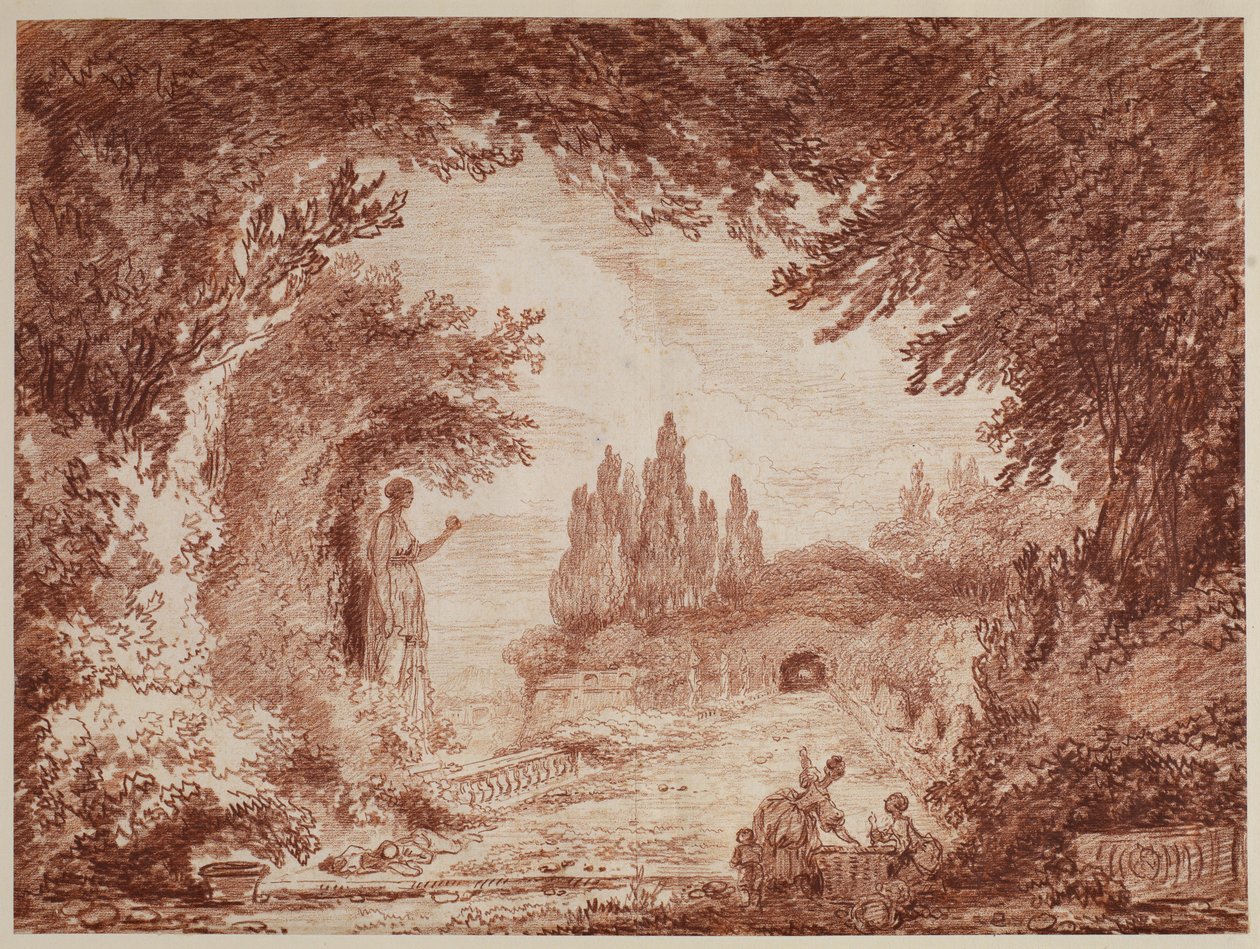イタリアンガーデンのテラス、1760年頃 作： ヒューバート・ロバート