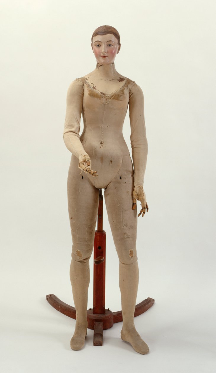 1817年のマネキン（木材、金属、繊維、紙製の張り子）（312163および312164も参照） 作： フート