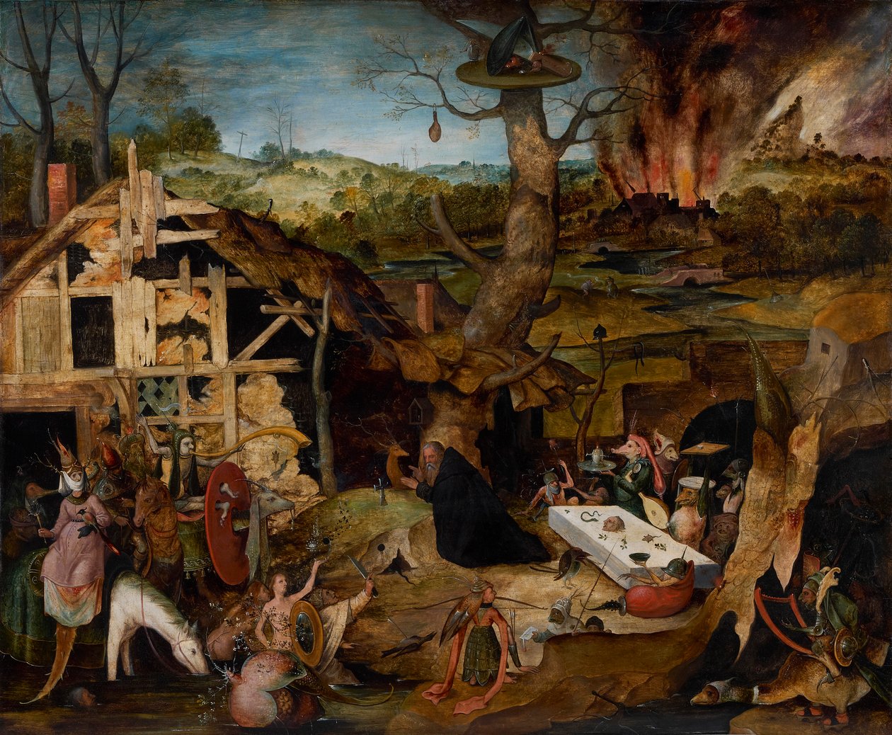 聖アントニウスの誘惑、1577年。 作： Huys