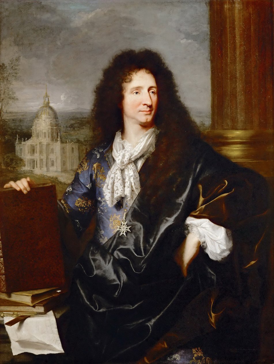 Jules Hardouin-Mansart 1646-1701の肖像 作： ヒヤシンス・フランソワ・リゴー