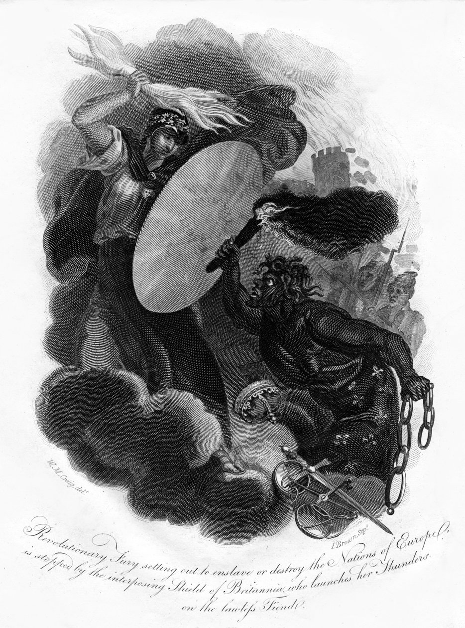 革命的な怒りとブリタニア、1814。 作： I.ブラウン