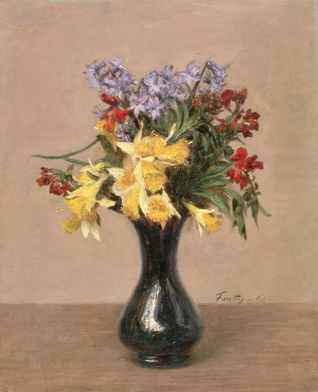 春の花、1869 作： イグナス・アンリ・ジャン・ファンタン・ラトゥール