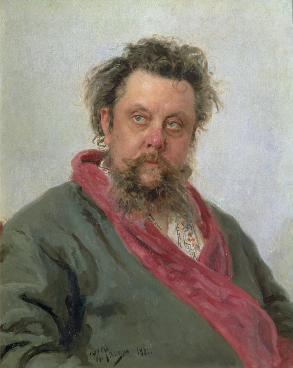 控えめなペトロヴィッチムソルグスキー（1839-81）1881の肖像 作： イリヤ・エフィモヴィチ・レーピン