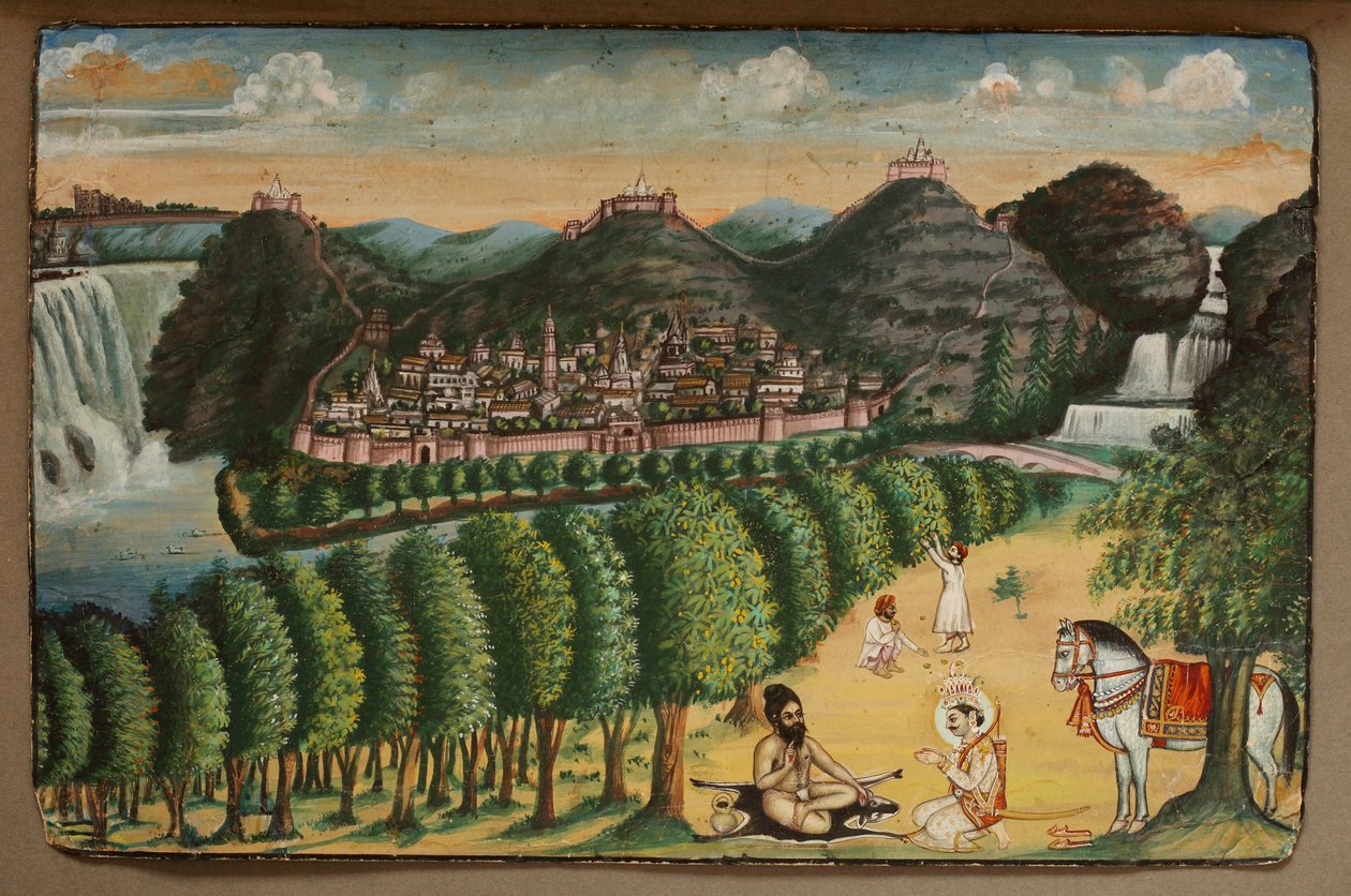 仙人を訪ねる王子（紙にトイレ） 作： インドの学校