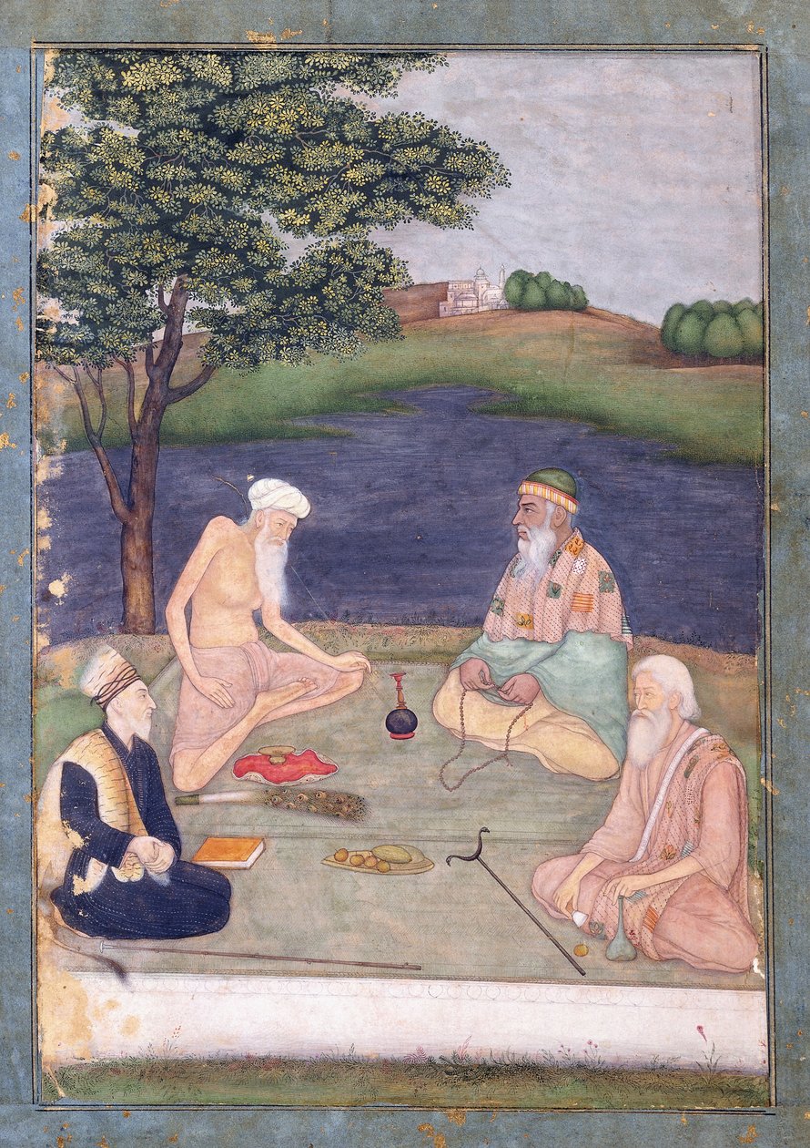 ピルを訪ねるスフィス、1650年頃 作： インドの学校