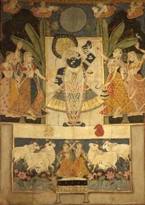ナートドワラ、ラージプト派のスリナータジの崇拝 作： インドの学校