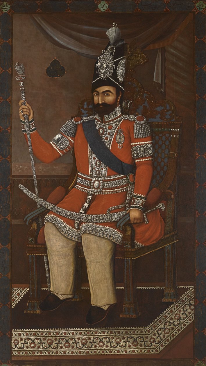 Mohammad Shah Qajar 1810-1848の肖像 作： イランのマスター