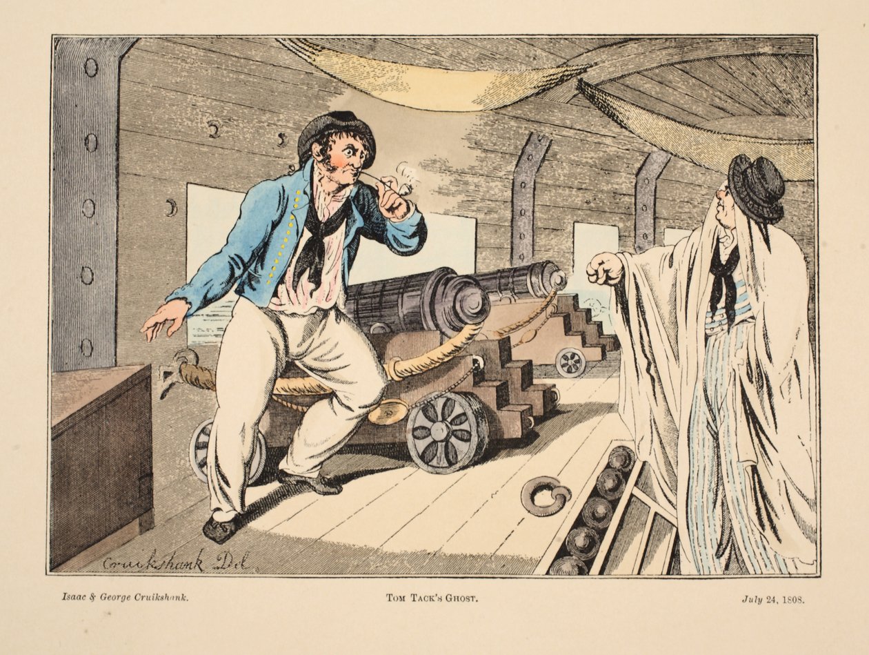 トムタックの幽霊、1808年（手描きの彫刻） 作： アイザック、ロバート、ジョージ・クルークシャンク