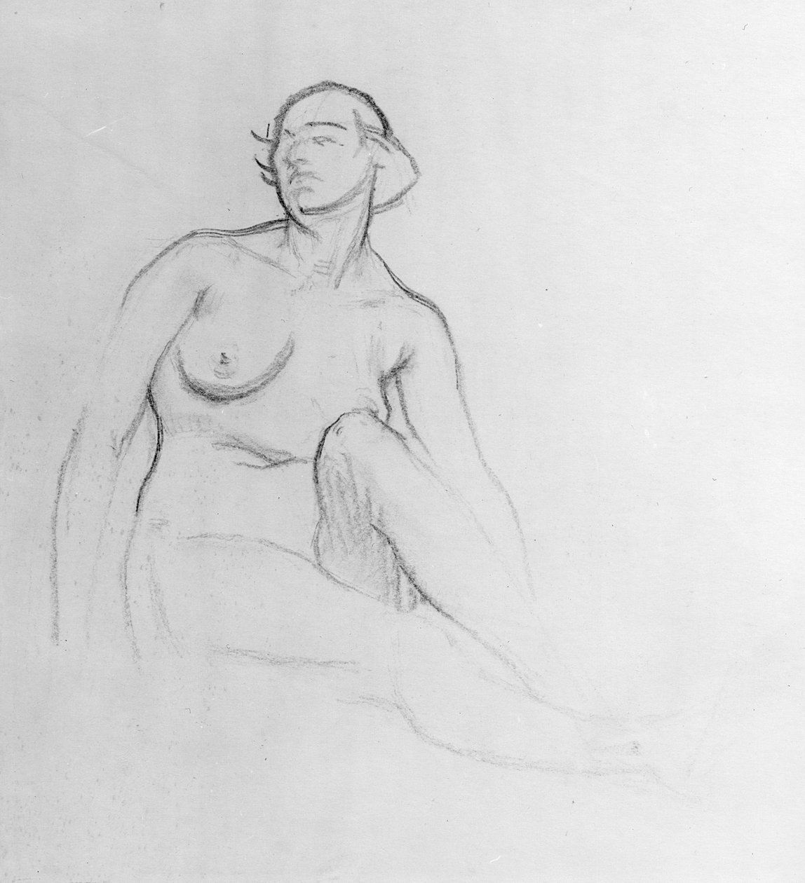 ヌードの女性の研究、1915年（紙に炭） 作： アイザック・ローゼンバーグ