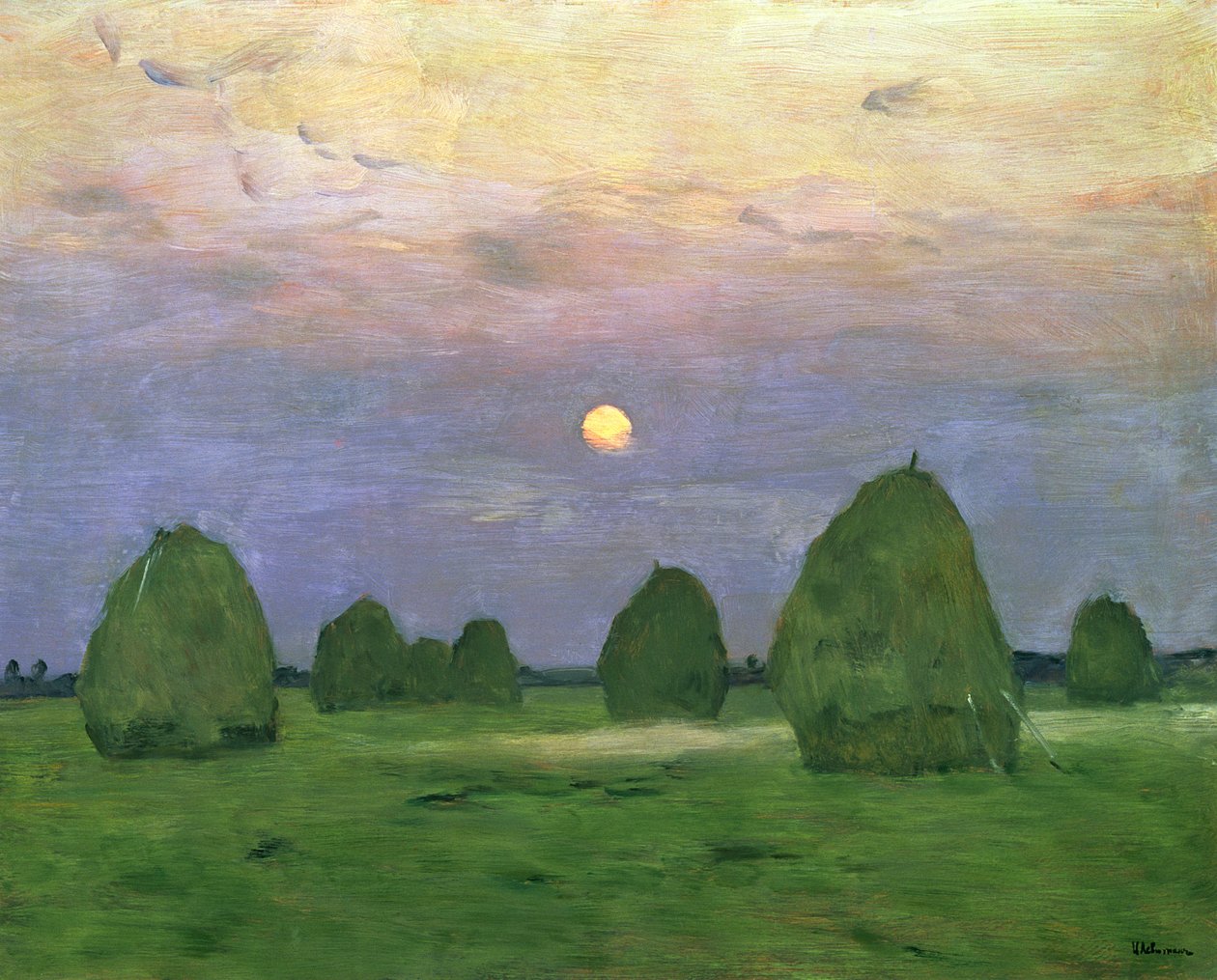 1899年の夕暮れ時のヘイリックス 作： アイザック・イリイチ・レヴィタン