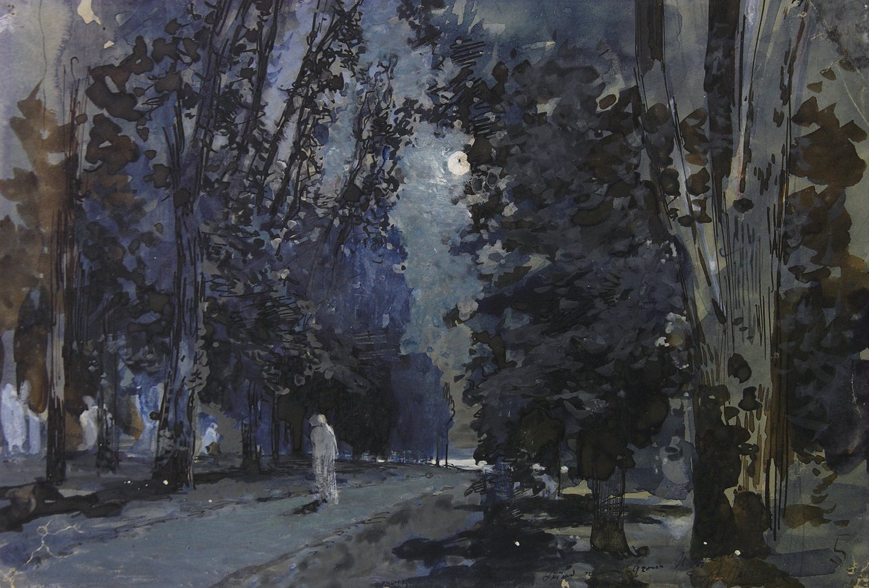 影。 1880年代の月夜。 作： アイザック・イリイチ・レヴィタン