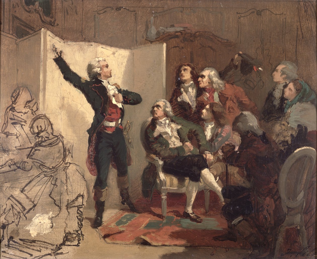 1792年4月26日、ストラスブール市長、ディートリッヒの家でマルセイエーズを歌ったクロード・ジョセフ・ルジェ・ド・リル（1760-1836）（研究） 作： イシドール・ピルス