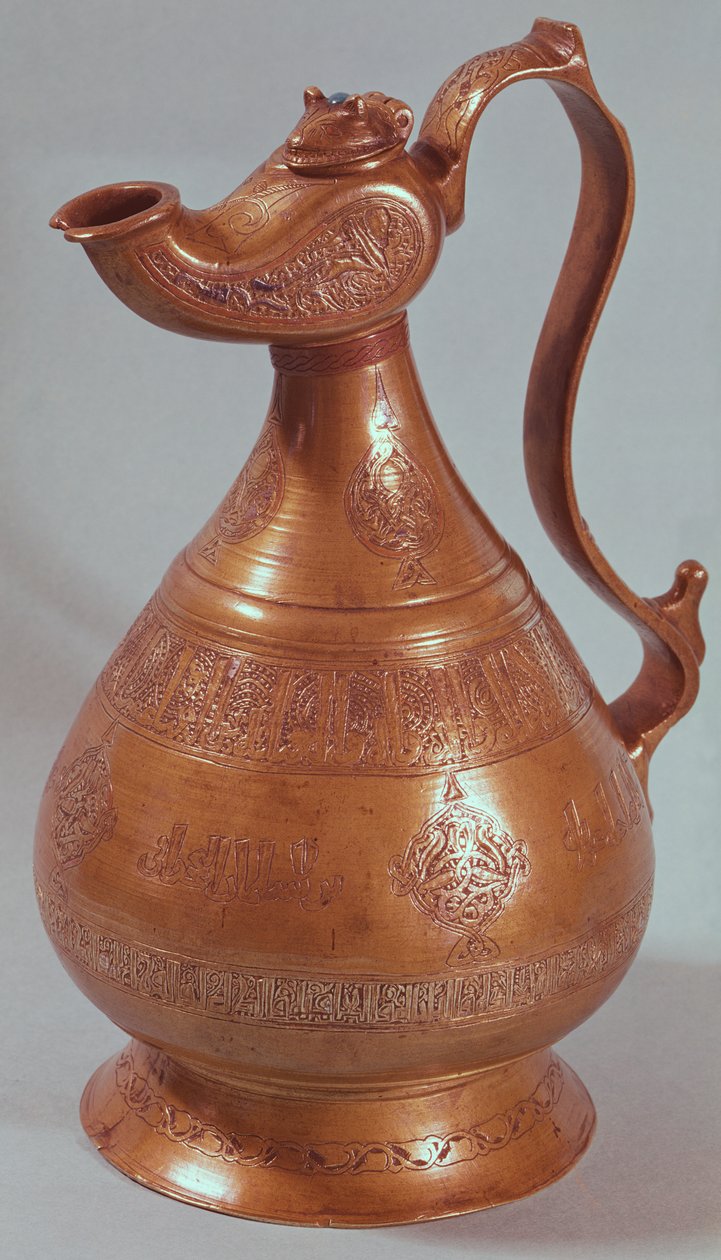 水差し、イランホラーサン出身、1218年（銅） 作： イスラム学校