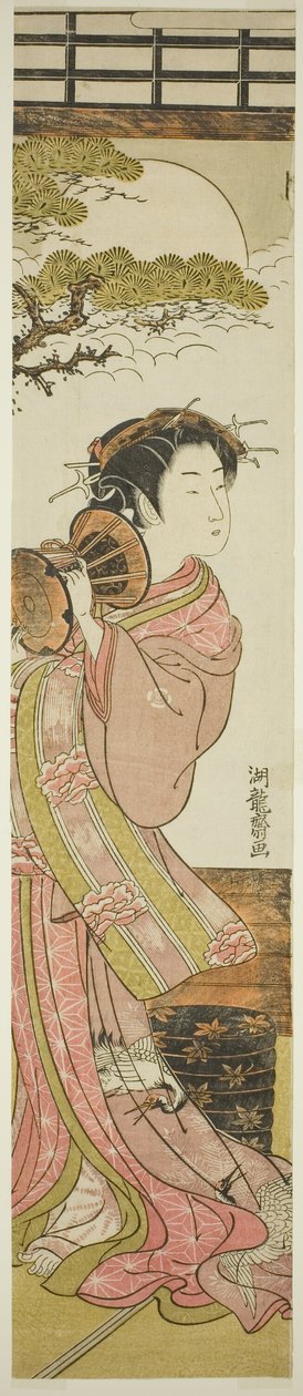 太鼓をたたく花魁 作： Is田流彩