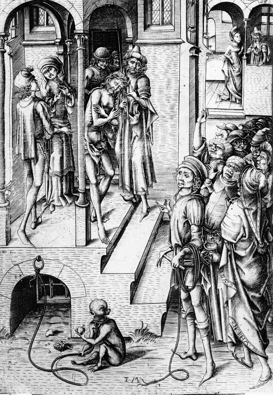 人々に示されたキリスト、1475-85年 作： イスラエル・ファン・メッケネム