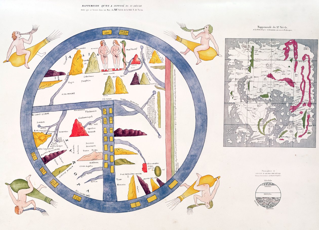トリノの幸せなMappamundi（手描きの彫刻） 作： イタリア語学校