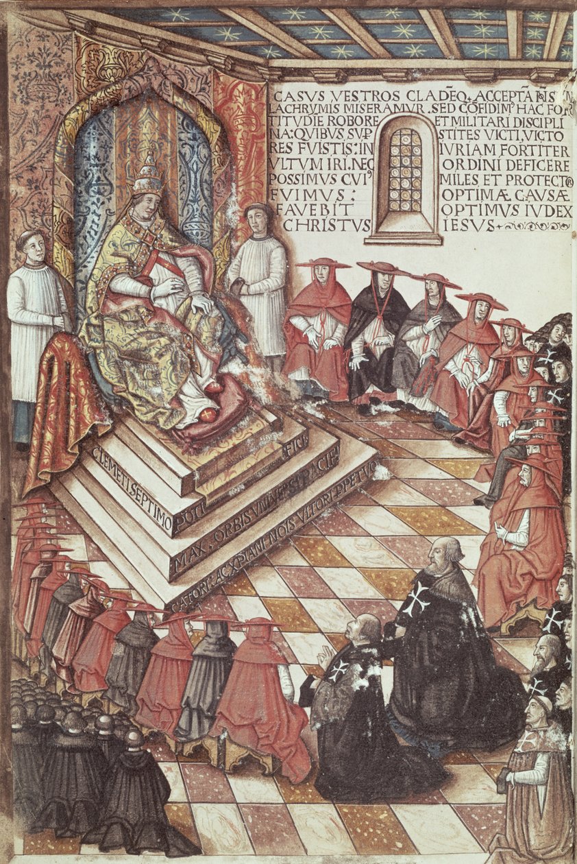Ms 1163 fol.35v教皇クレメント7世（1478-1534）と枢機卿 作： イタリア語学校