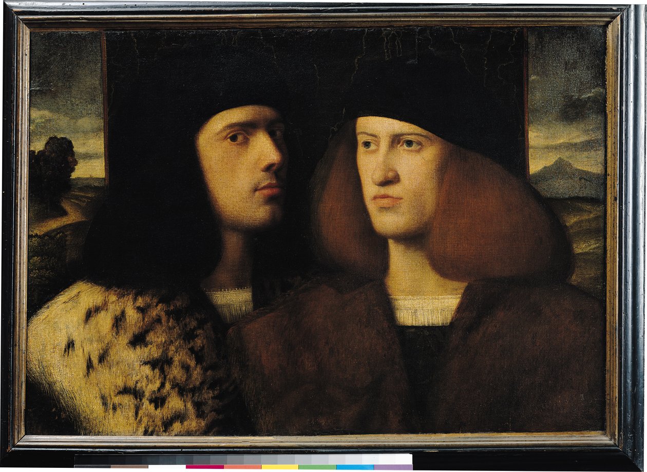 2人の若い男性の肖像画 作： イタリア語学校