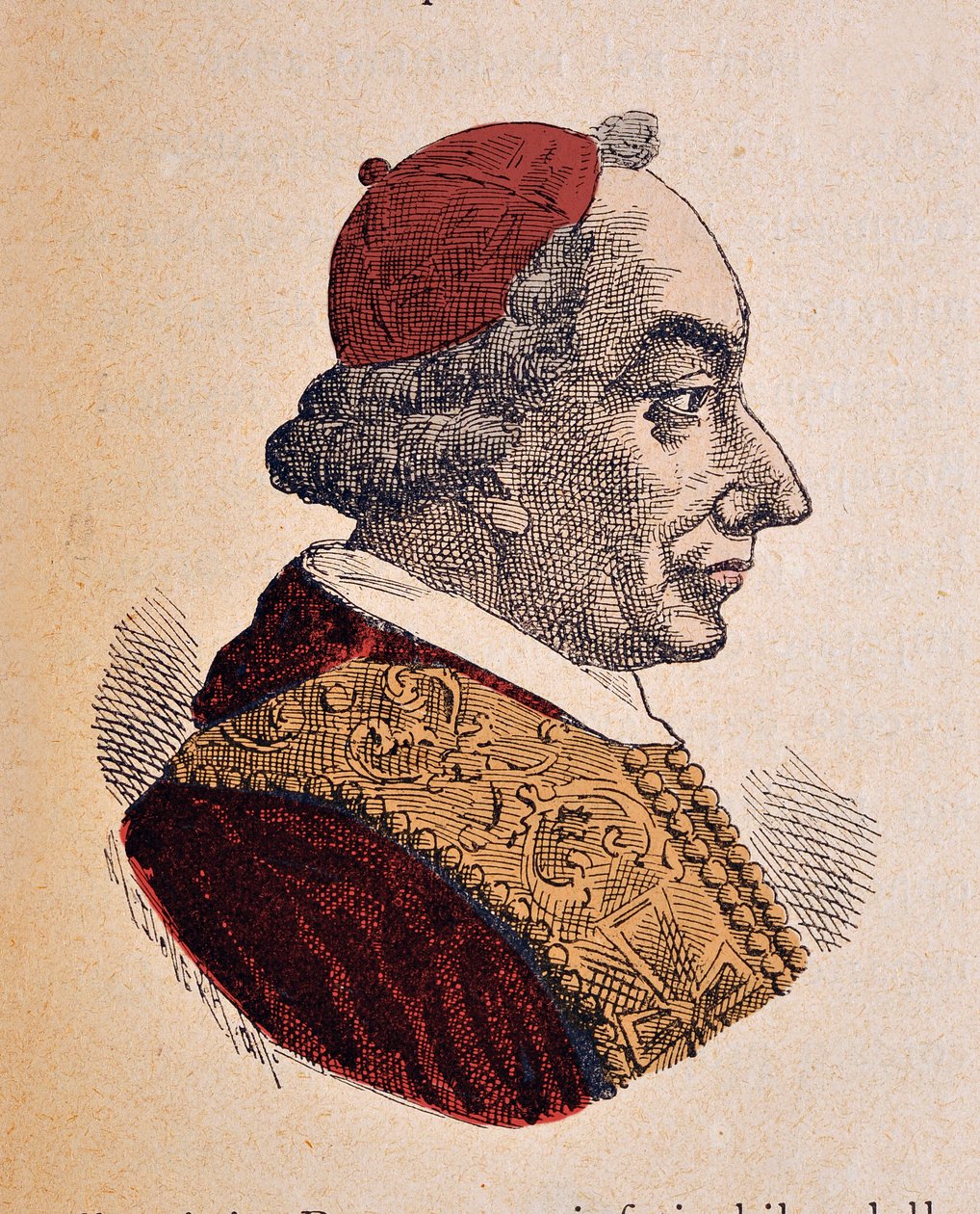 ポープパイの肖像画VI（ピウス、ピオ、またはジョヴァンニアンジェロブラスキ）（1775-1799）、1898（後の色の彫刻） 作： イタリア語学校