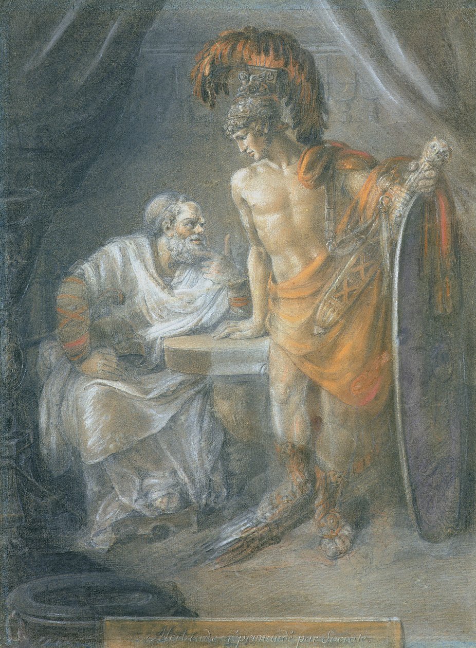 ソクラテスによって懲戒されたアルシビデス、1780年頃 作： イタリア語学校