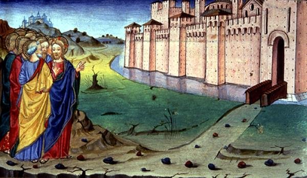 Fol.87v キリストはガリラヤに行く (ベラム) 作： イタリア語学校