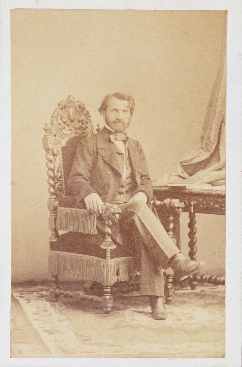 ジュゼッペ・ヴェルディ（1813-1901）c.1860（セピア写真） 作： イタリア語学校